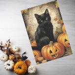 Vintage Black Cat Pumpkin Decoupage  Tissue Paper<br><div class="desc">This design may be personalized by choosing the Edit Design option. You may also transfer onto other items. Contact me at colorflowcreations@gmail.com or use the chat option at the top of the page if you wish to have this design on another product or need assistance. See more of my designs...</div>