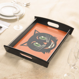 Vintage Black Cat Serving Tray