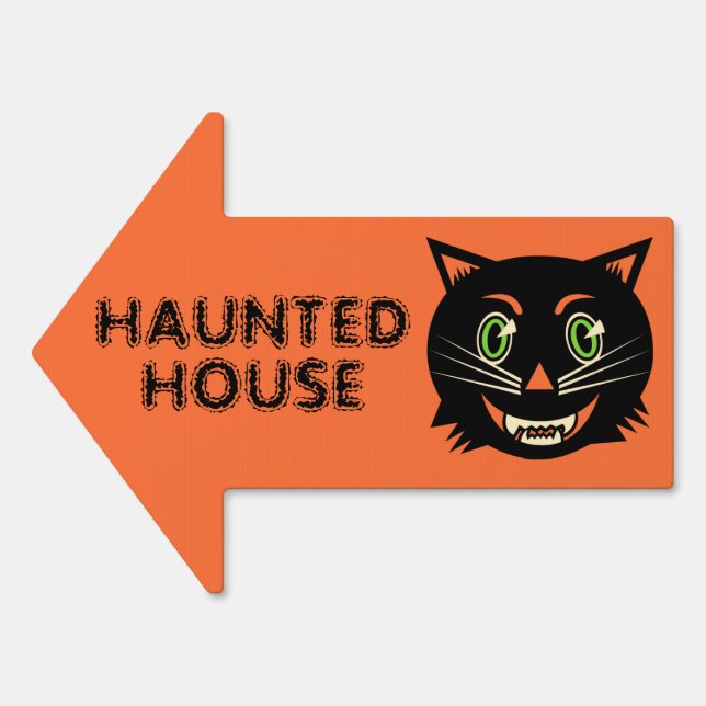 Vintage Black Cat Sign (Front)