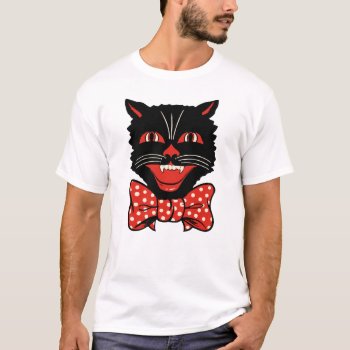 Vintage Black Cat T-shirt by Vintage_Halloween at Zazzle