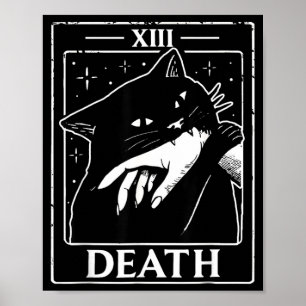 Vintage Black Cat Tarot Card Government Agencyth Poster