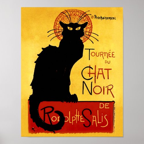 Vintage Black Cat Tour Theophile Steinlen Poster