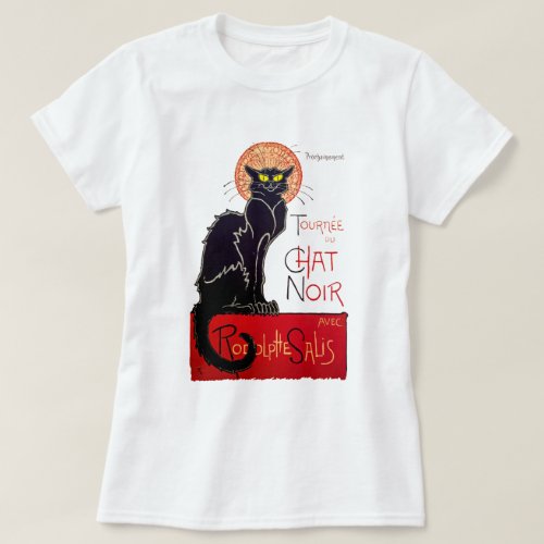 Vintage Black Cat Tournee Du Chat Noir Poster Art T_Shirt