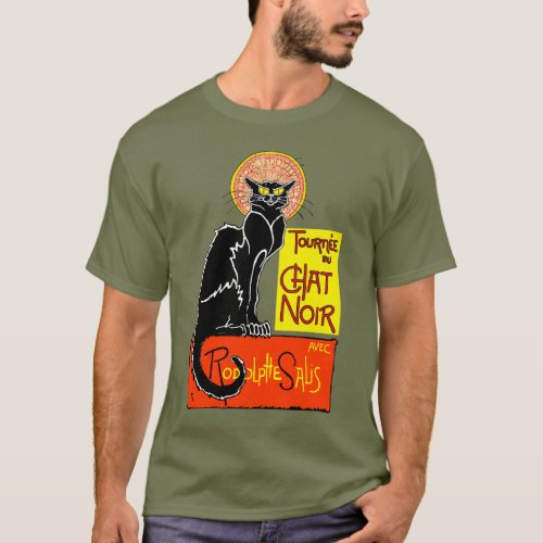 Vintage Black Cat Tournee Du Chat Noir Poster Art T_Shirt