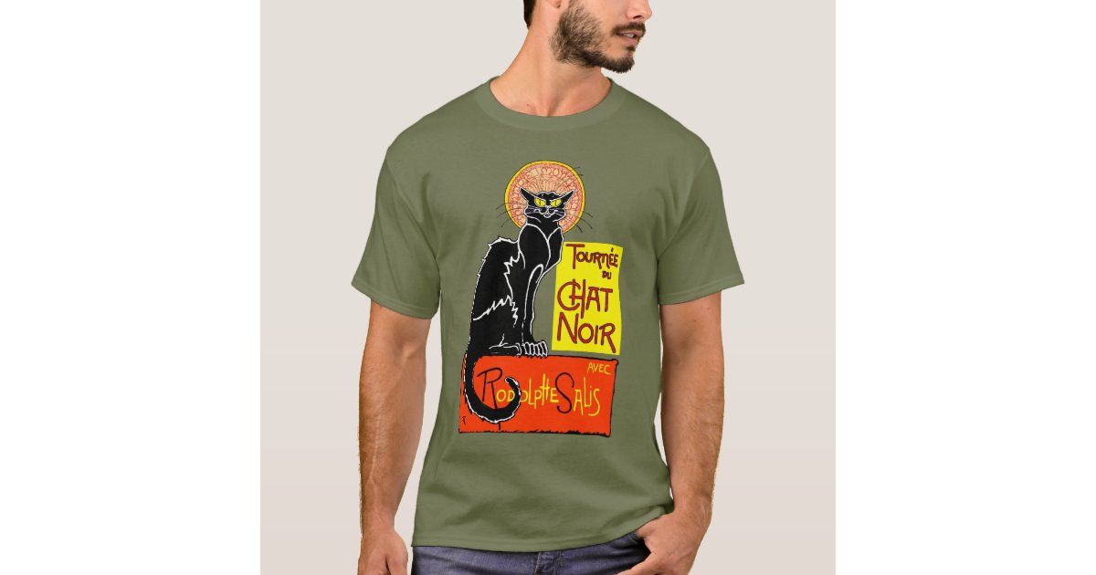 Vintage Black Cat Tournee Du Chat Noir Poster Art T Shirt Zazzle Com