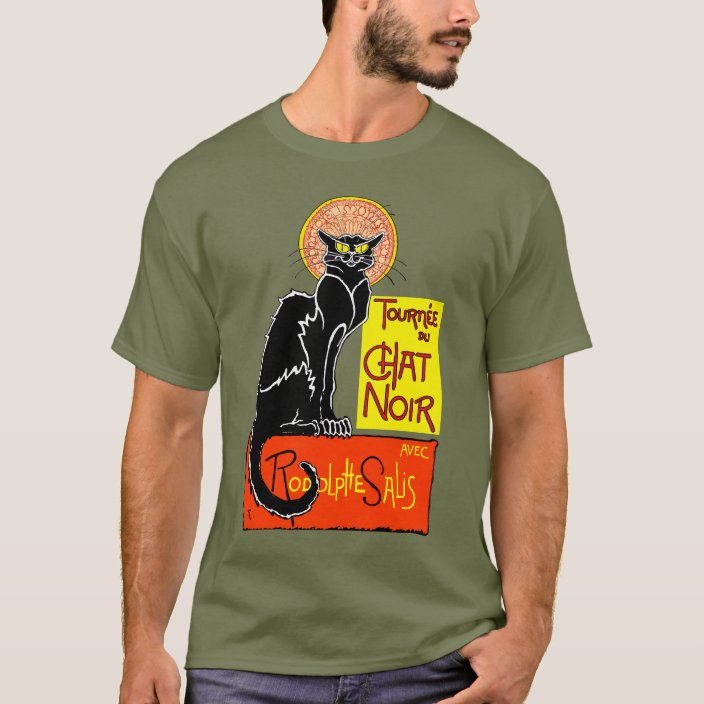 Vintage Black Cat Tournee Du Chat Noir Poster Art T Shirt Zazzle Com