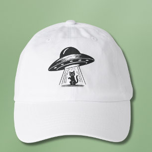 Vintage Black Cat UFO Spaceship Funny Hat