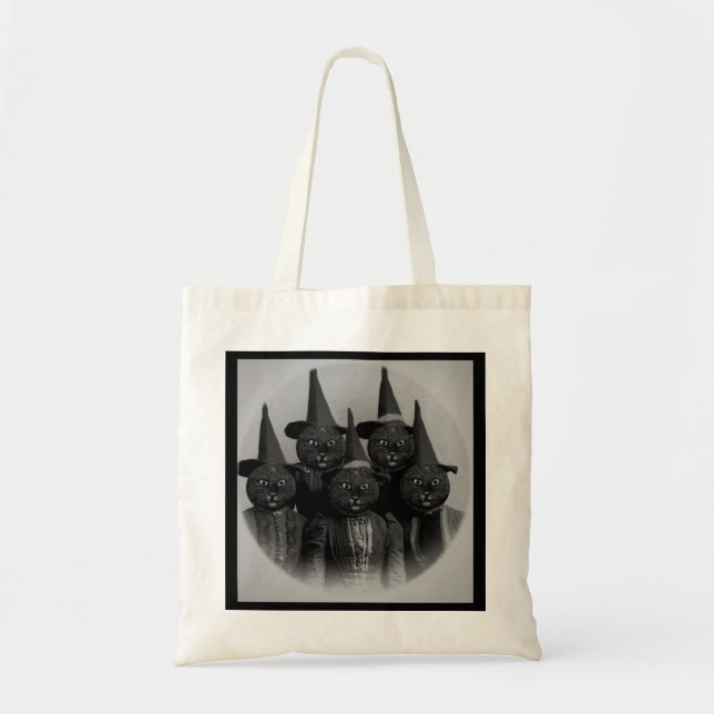 Vintage Black Cat/Witches Tote Bag (Front)