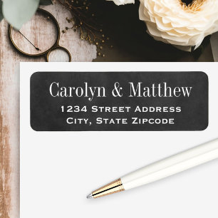 Vintage Black Chalkboard Wedding Return Address Label