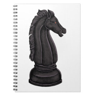 Vintage black chess piece notebook