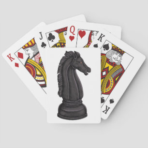 Vintage black chess piece poker cards