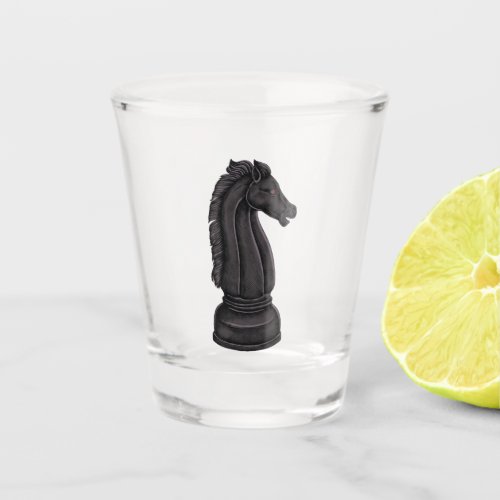 Vintage black chess piece shot glass