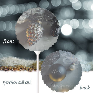 Vintage Black Christmas Ornaments with Ribbon Balloon