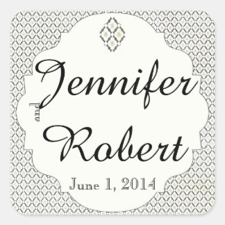 Vintage Black Cream Diamond Wedding Envelope Seal