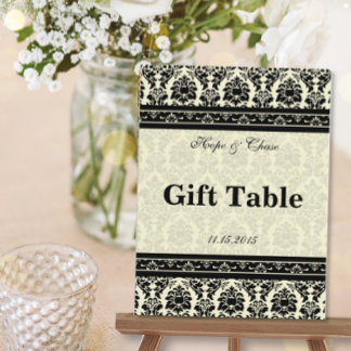 Vintage Black Damask Borders Postcard
