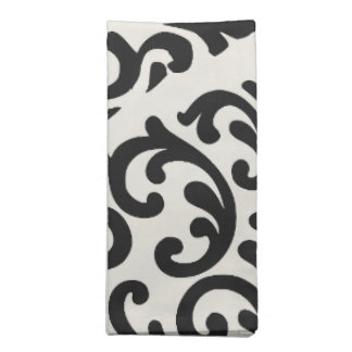 Vintage Black Damask Kitchen Design Cloth Napkin