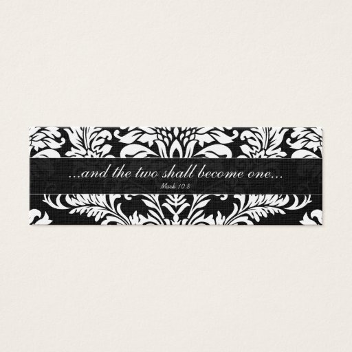 Customizable Vintage Black Damask Wedding Tags Business Cards