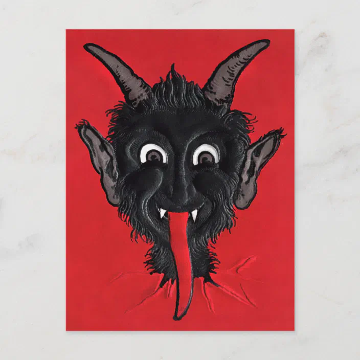 Vintage Black Devil Face Postcard Zazzle Com