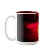 Vintage Black Devil on Jack o' Lantern & Red Cloud