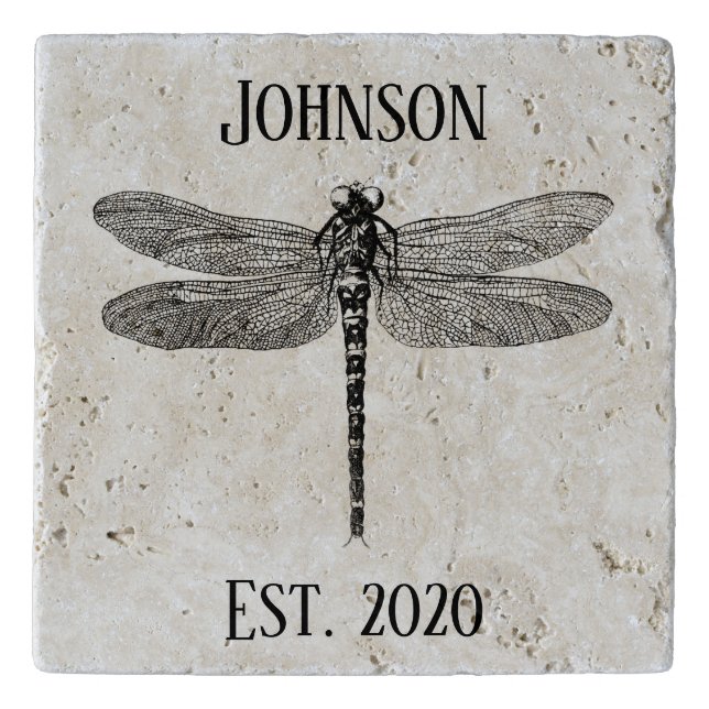 Vintage Black Dragonfly Trivet (Front)