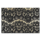 Vintage black elegant french floral lace faux gold