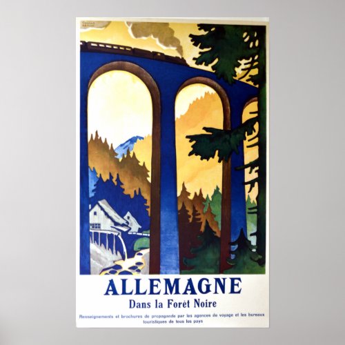 Vintage Black Forest Germany Travel Poster