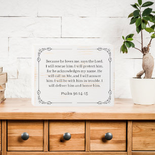 Vintage Black Frame Bible Verse White Rustic  Wooden Box Sign