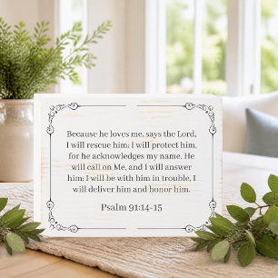 Vintage Black Frame Bible Verse White Rustic  Wooden Box Sign