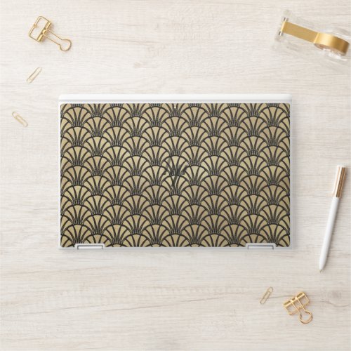 Vintage Black Gold Art Deco Pattern HP Laptop Skin