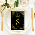 Vintage Black Gold Art Deco Wedding Table Number<br><div class="desc">Elegant and glamorous wedding table numbers inspired by vintage art deco style and the roaring twenties. Design features a custom monogram of the bride and groom names and wedding date that can be personalized, table number, black and gold color scheme, ornate decorative frame, and an ornate decorative pattern framing the...</div>