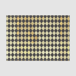 Vintage Black & Gold Harlequin Pattern Tissue Paper