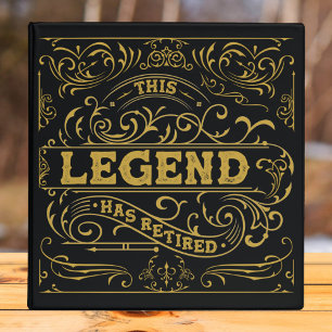 Vintage Black Gold Legend Retirement 3 Ring Binder