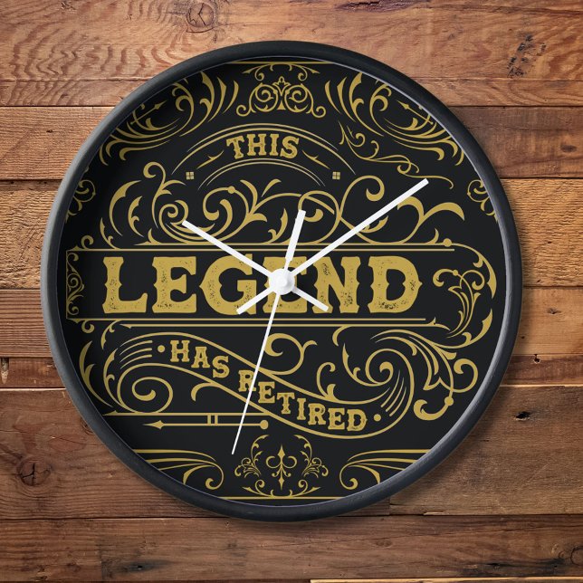 Vintage Black Gold Legend Retirement Clock (In situ wall)
