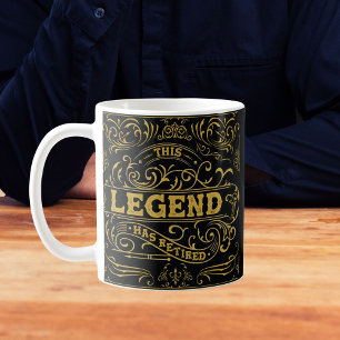 Vintage Black Gold Legend Retirement Coffee Mug