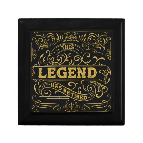 Vintage Black Gold Legend Retirement Gift Box