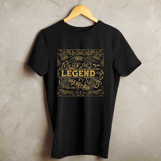 Vintage Black Gold Legend Retirement T-Shirt (Front)