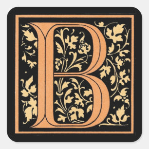 Vintage Black & Gold Letter ‘B’ - Sticker