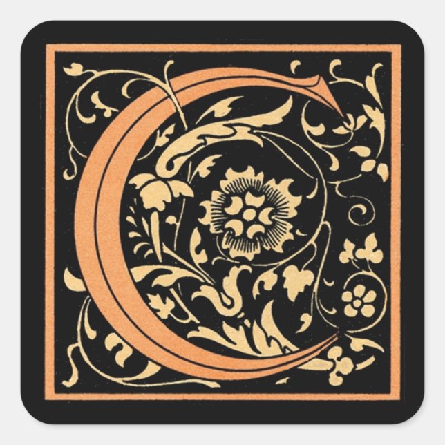 Vintage Black & Gold Letter ‘C’ - Sticker (Front)