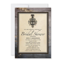 Vintage Black Gold Marble Chandelier Bridal Shower