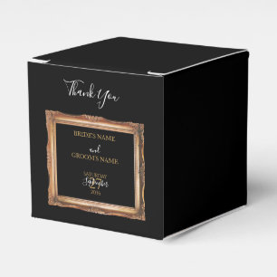 Vintage Black & Gold Wedding Favor Boxes