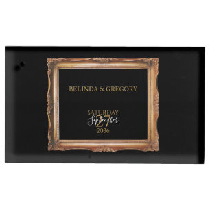 Vintage Black & Gold Wedding Place Card Holder