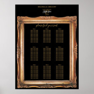 Vintage Black & Gold Wedding Seating Chart