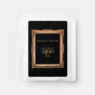 Vintage Black & Gold Wedding Tea Bag Drink Mix