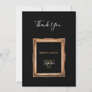 Vintage Black & Gold Wedding Thank You Card