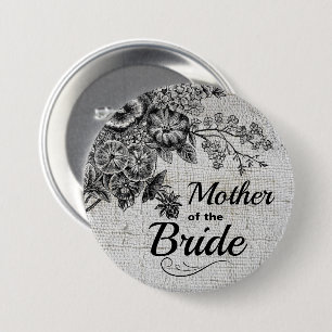 Vintage Black/Gray Flowers Mother of The Bride Pin