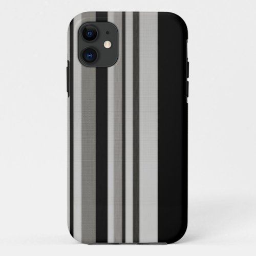 Vintage Black Gray Patterns Stripes iPhone Case