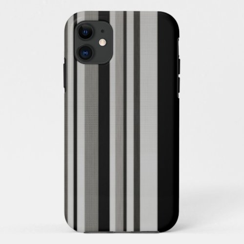 Vintage Black Gray Patterns Stripes iPhone Case