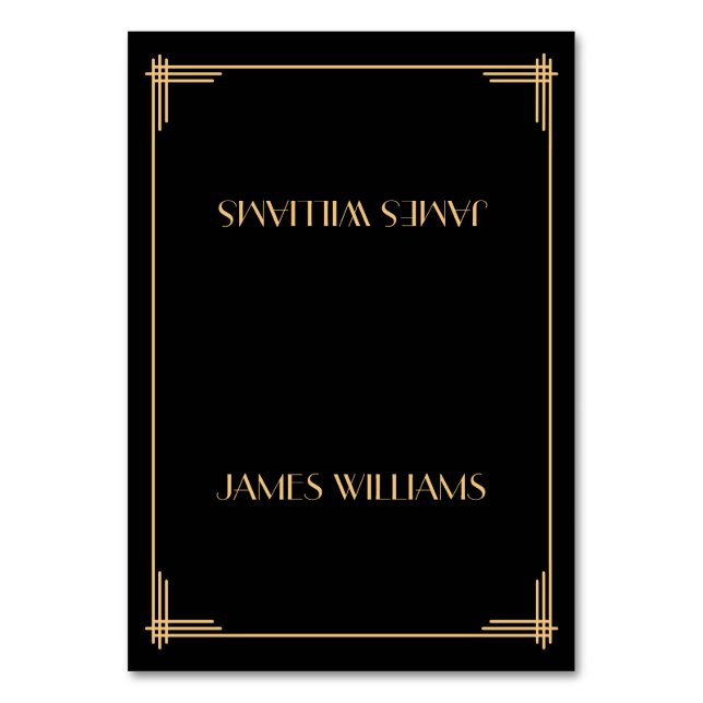 Vintage Black Great Gatsby Art Deco Place Cards (Front)