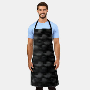 Vintage Black Grunge USA American Flag Pattern Apron