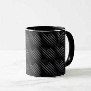 Vintage Black Grunge USA American Flag Pattern Mug